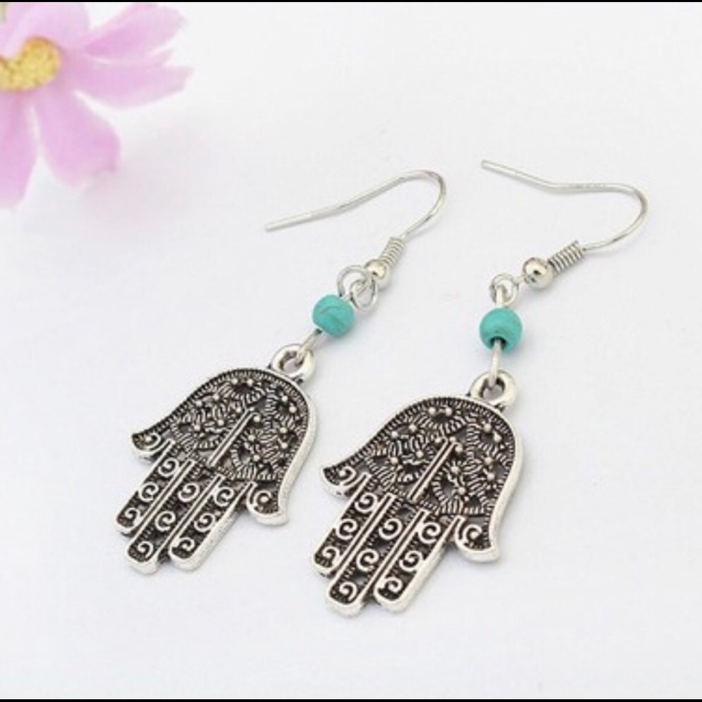HAMSA EARRINGS - Picture 2 of 4